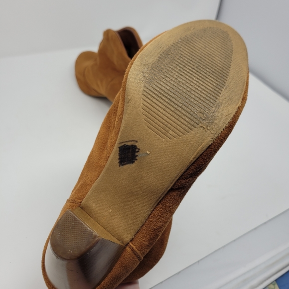 Charlotte Russe Brown Faux Suede Ankle Booties High Heel Boots Women's Size 11 - Picture 6 of 7